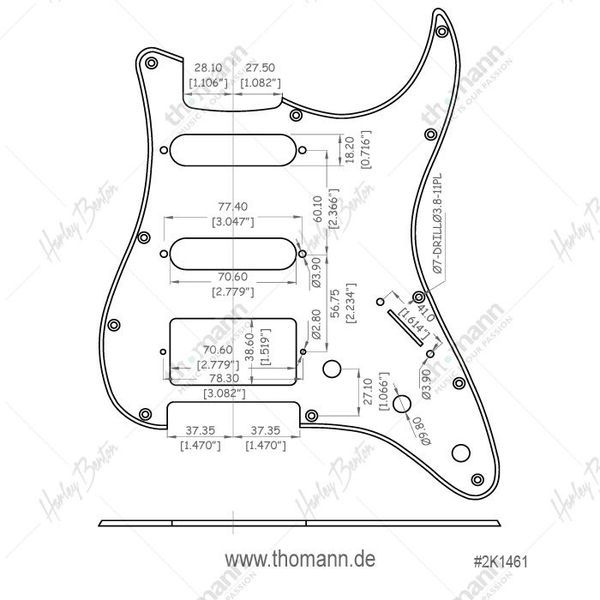 Harley Benton Parts Pickguard HSS WP 163591 фото