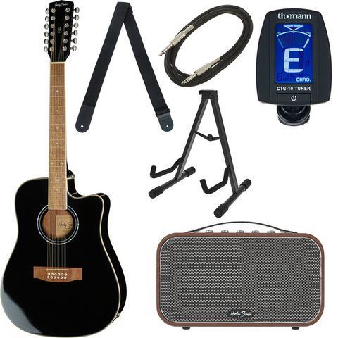 Акустическая гитара Harley Benton D-200CE-12BK Bundle (комплект) 538119 фото
