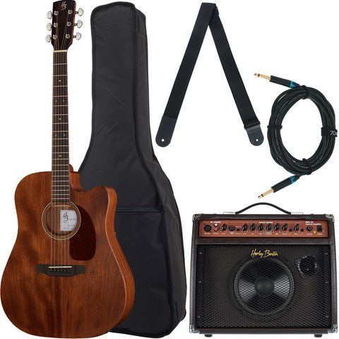 Акустическая гитара Harley Benton Custom Line CLD-15MCE Bundle (комплект) 536657 фото