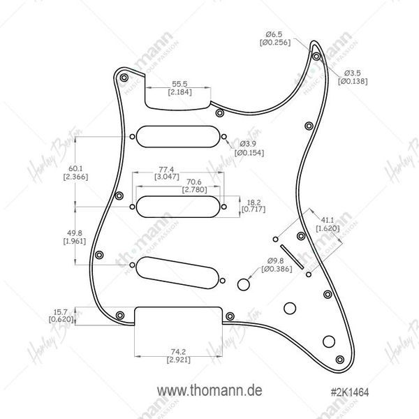 Harley Benton Parts Pickguard SSS BK 161370 фото