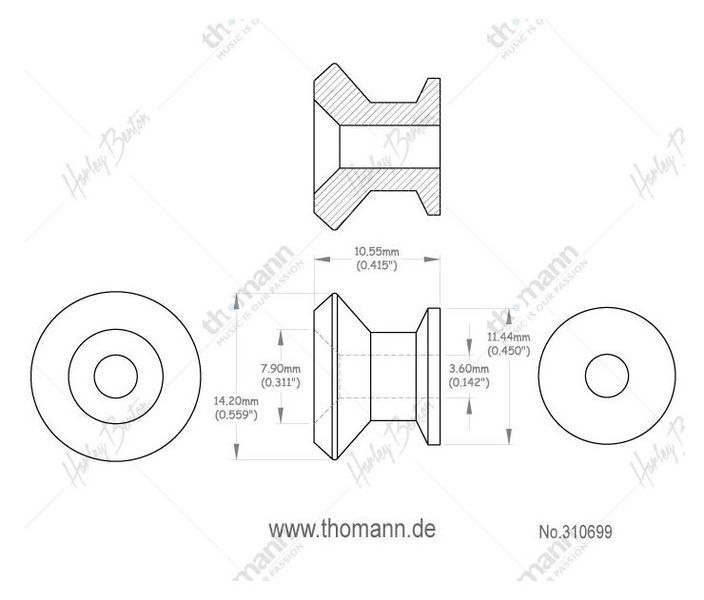 Harley Benton Parts Strap Button Black 310699 фото