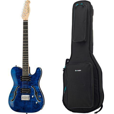 Harley Benton TE-90QM HH Trans Blue w/Bag 546636 фото