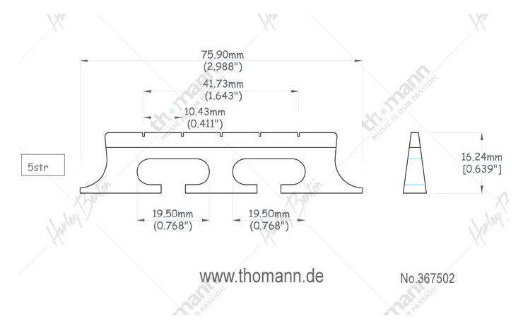 Harley Benton Parts Bridge 5 string Banjo 367502 фото