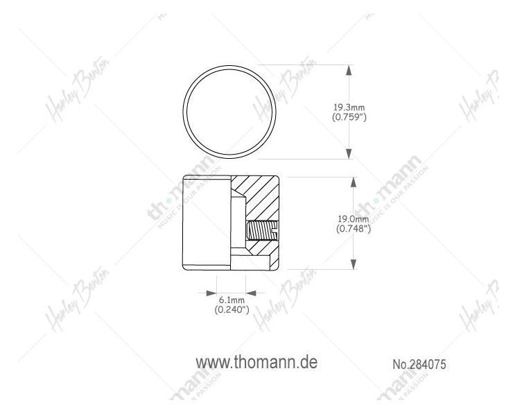 Harley Benton Parts T-Style Dome Knob BK 284075 фото