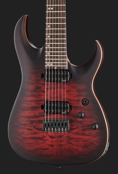 Электрогитара Harley Benton Amarok-7 BKRD Quilted Burst 479388 фото