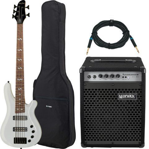 Harley Benton B-550 White Prog w/Warwick 639553 фото