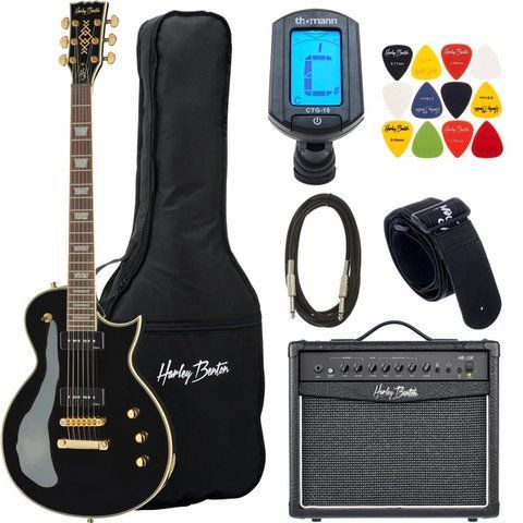 Электрогитара Harley Benton SC-Custom III P90 Black Set (комплект) 603123 фото