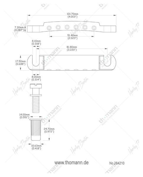 Harley Benton Parts Stop Bar Tailpiece GD 284210 фото