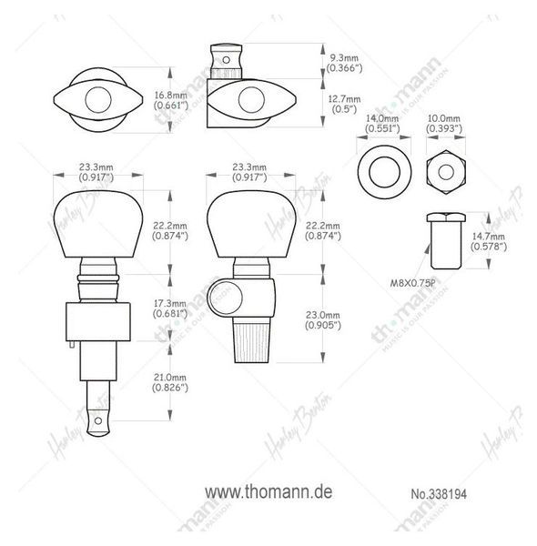 Harley Benton Parts Deluxe 5 Banjo Key Set 338194 фото