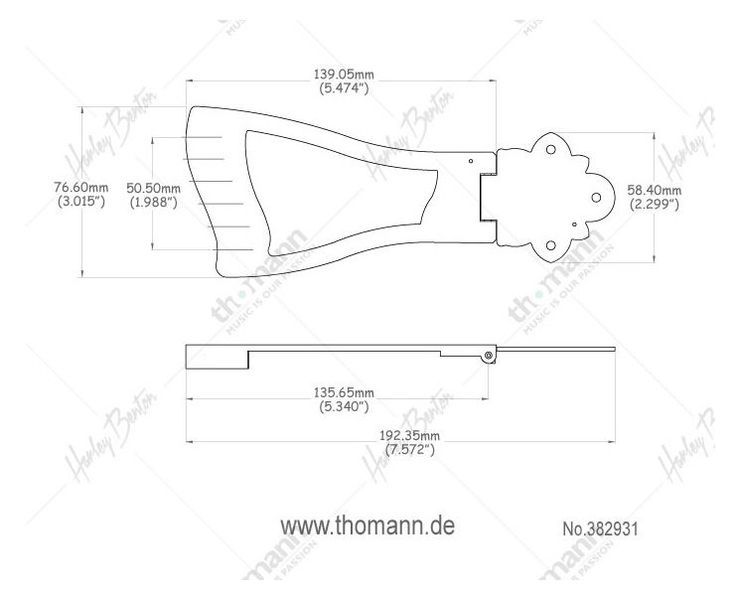 Harley Benton Parts Hollowbody Tailpiece 382931 фото