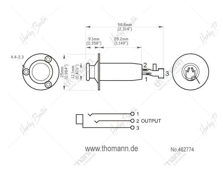 Harley Benton Parts End Pin Jack Acoustic CH 462774 фото