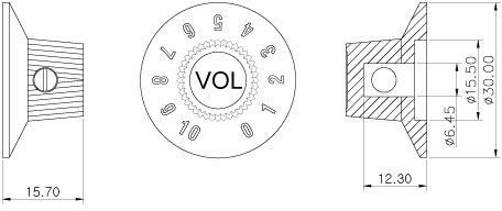 Harley Benton Parts 72 Style Knops Vol BK 399727 фото