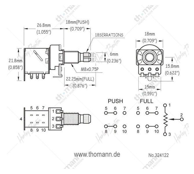 Harley Benton Parts Push-Pull A250 324122 фото