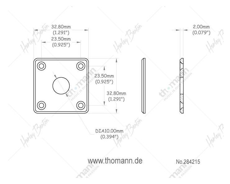 Harley Benton Parts SC-Style Jack Plate BK 284215 фото