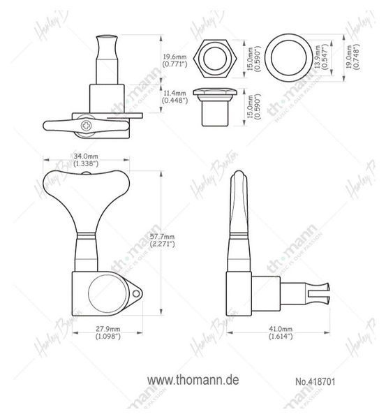 Harley Benton Parts Bass Tuners Set Black 418701 фото