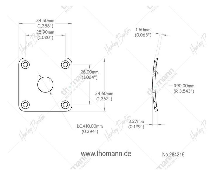 Harley Benton Parts SC-Style Jack Plate CH 284216 фото