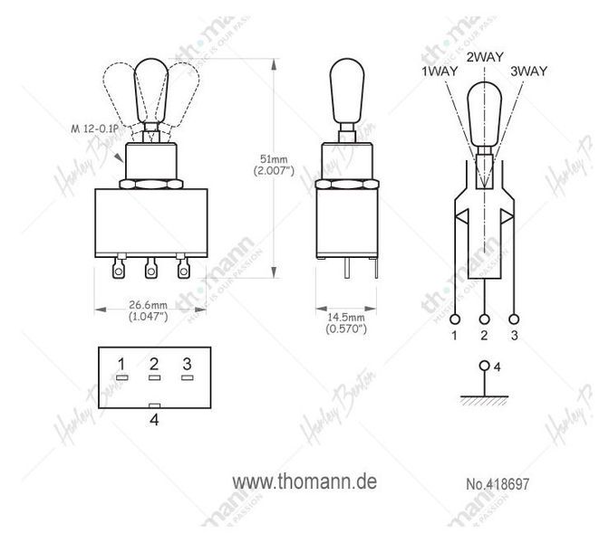 Harley Benton Parts 3 way Switch 418697 фото