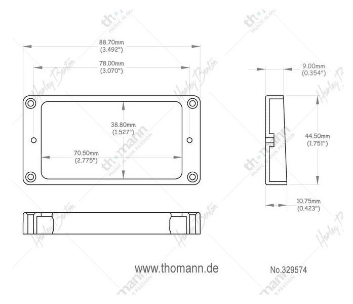 Harley Benton Hu Frame Flat Top Black Bridge 329574 фото