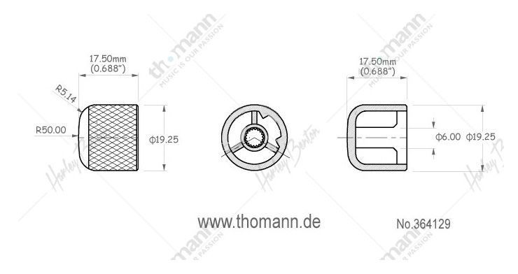 Harley Benton Parts Dome Knobs Plastic Chrom 364129 фото