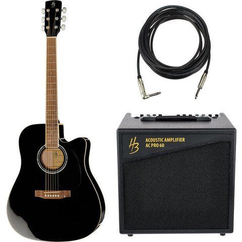 Акустическая гитара Harley Benton CLD-60SCE BK Cust. Line Bundle (комплект) 537251 фото