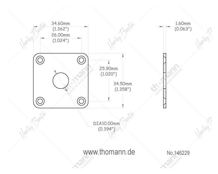 Harley Benton Parts SC-T-Style Output Plate 146229 фото