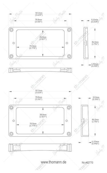 Harley Benton Parts HU Ring Set Curved 462770 фото