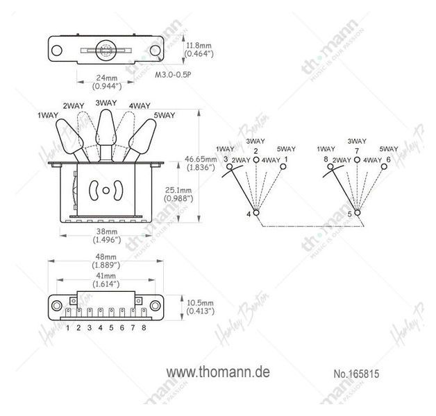 Harley Benton Parts 5way Switch ST Style 165815 фото