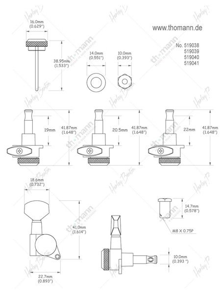 Harley Benton Parts Locking Tuners 6L GD 519040 фото