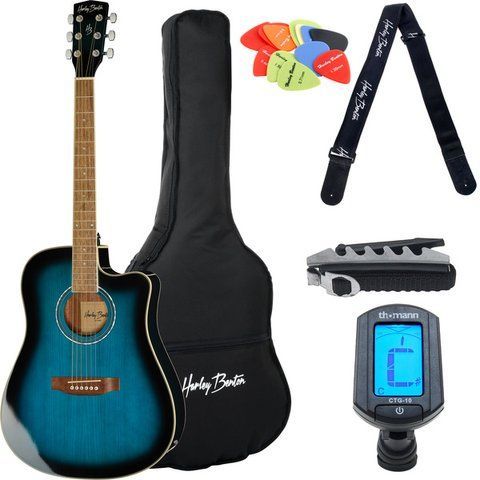 Акустическая гитара Harley Benton D-120CE TB Bundle (комплект) 549338 фото