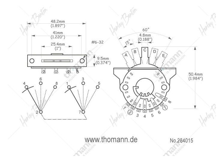 Harley Benton Parts Grigsby 5 way Switch 284015 фото