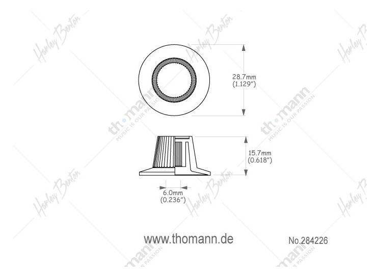 Harley Benton Parts Guitar Tone Knob CH 284226 фото