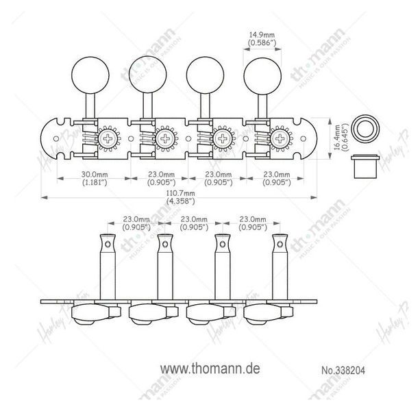 Harley Benton Parts Mandolin Key Set Chrome 338204 фото