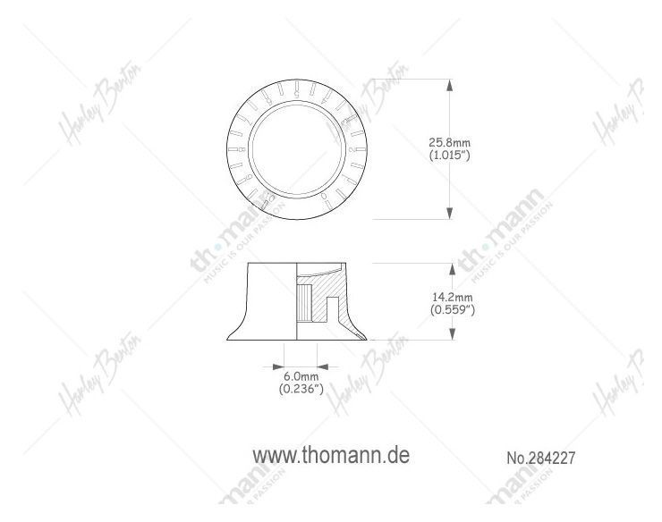 Harley Benton Parts Guitar Tone Knob GD 284227 фото