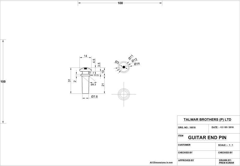 Harley Benton PartsBridgepin Set Brass Plain 267041 фото