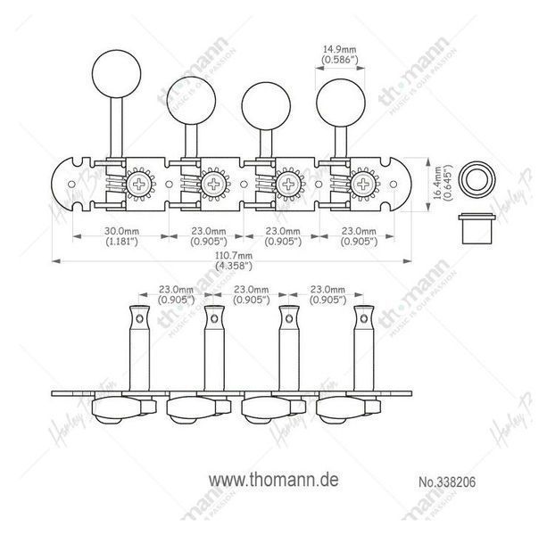 Harley Benton Parts Mandolin Key Set Gold 338206 фото