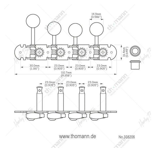 Harley Benton Parts Mandolin Key Set Gold 338206 фото