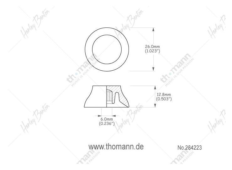 Harley Benton Parts SC-Style Top Hat Knob AM 284223 фото