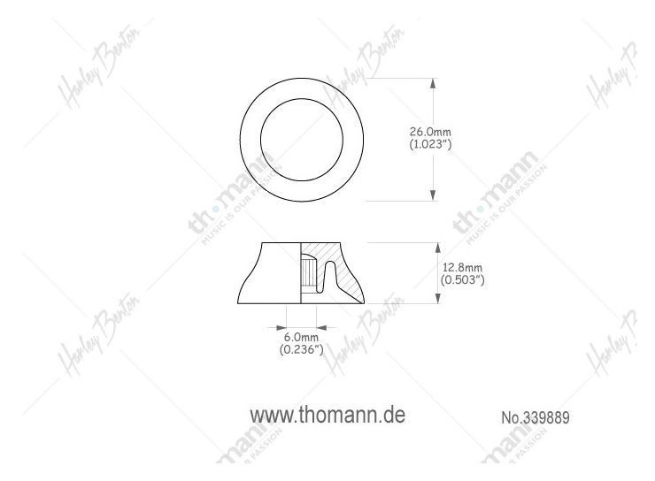 Harley Benton Parts SC-Style Top Hat Knob GD 339889 фото